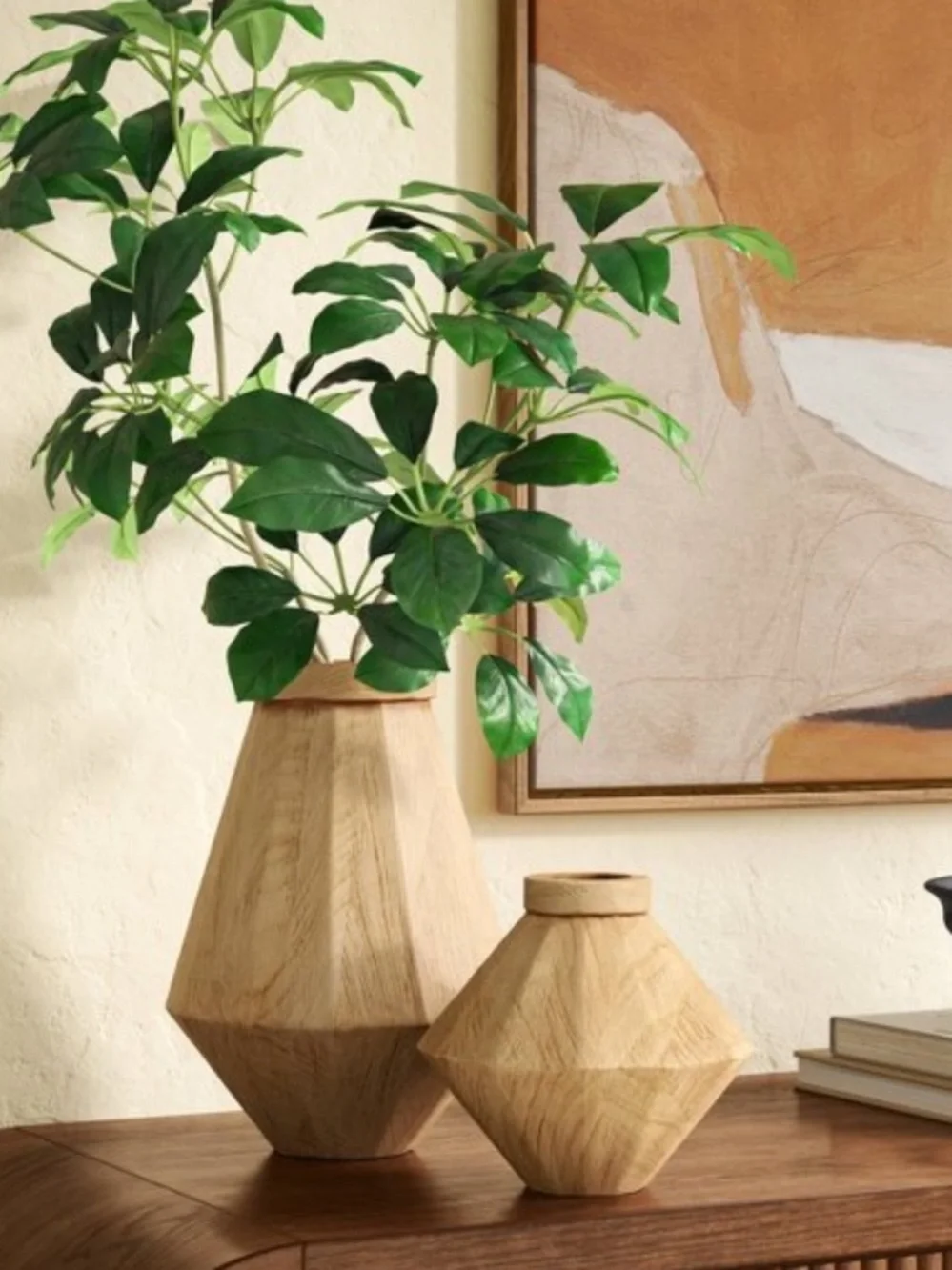 THRESHOLD NWT Tall Bleached Wood Vase